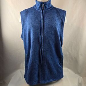 Mountain Khakis Vest Men 2XL Blue Fleece Sweater Full Zip Outdoors Casual Pocket